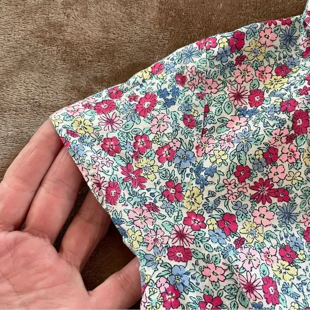 Carter's Girls Floral Casual Shirt Dress Cotton Cap Sleeves Size 6